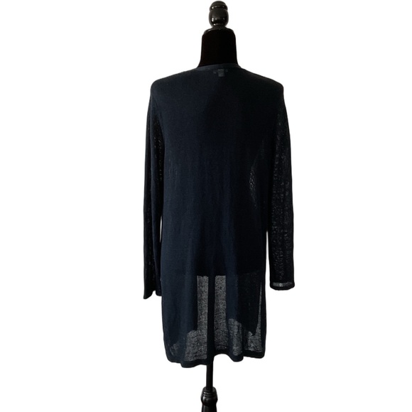 J. Jill Navy Blue Women's Open Cardigan Sweater Linen Rayon, size M - Picture 4 of 9